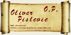 Oliver Pislević vizit kartica